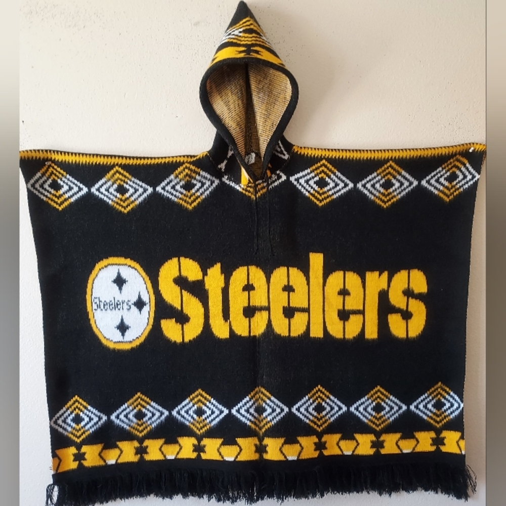 Steelers Hooded Poncho - Black and Yellow